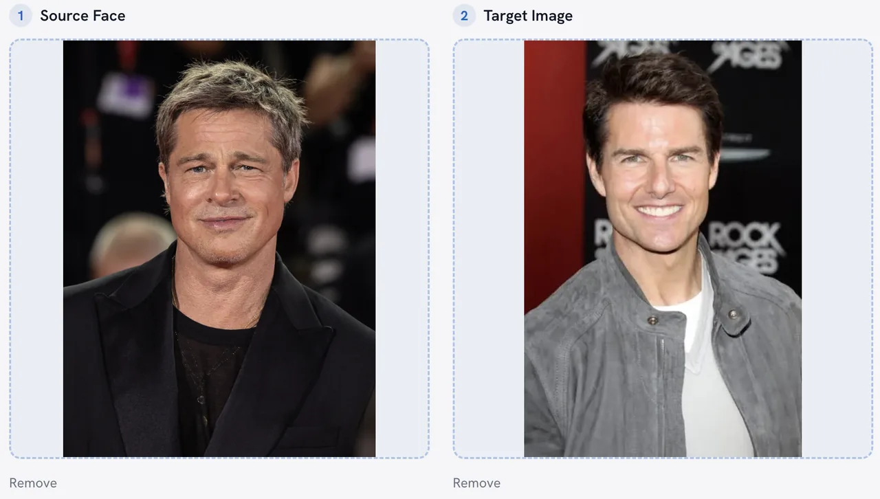 MiOffice Face Swap workspace showing the Source Face and Target Image inputs