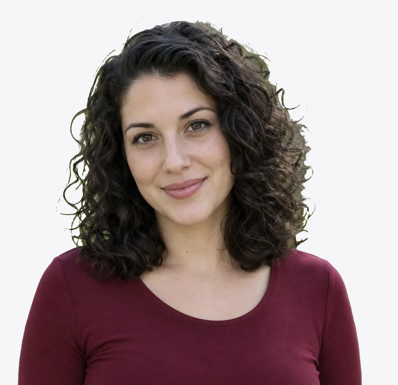 Portrait cutout with curly hair shown in MiOffice Pro background-removal preview